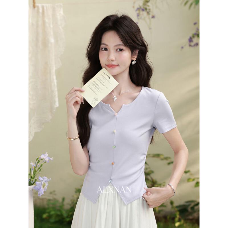 Women s Elegant Slim-Fit Short Sleeve T-Shirt M