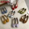 Fashion Footwear Round Toe  Women Ballet Flats Dance Shoes Luxury Female Shallow Fashion Butterfly-Knot Slip On Ladies Flats Shoes