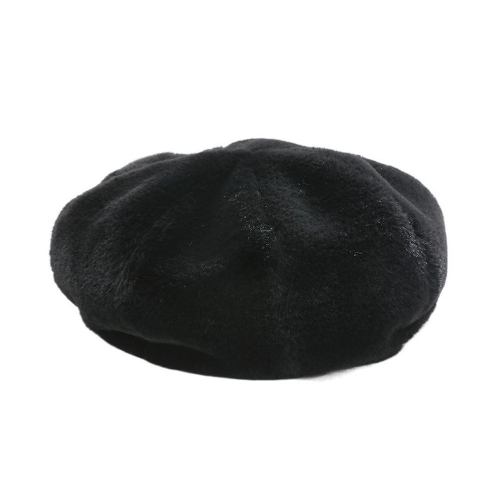 Keep Warm Women Berets Plush Octagonal Hat Elegant Painter Caps  Winter