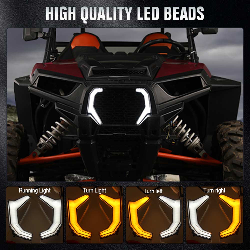 For Polaris RZR XP XP4 1000 2014-2018 RZR-4 900 2015-2020 UTV ATV Front Fang Accent Lights 12V LED Turn Signal Light Accessories