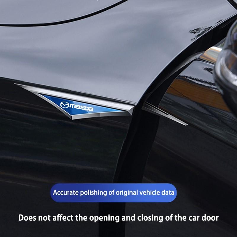 2PCS Car Stickers Badge Metal 3D Decorative Blade Style For Mazda 3 6 CX5 2 CX3 CX9 MX5 RX8 Axela Demio Atenza MS GJI CX7 MX3