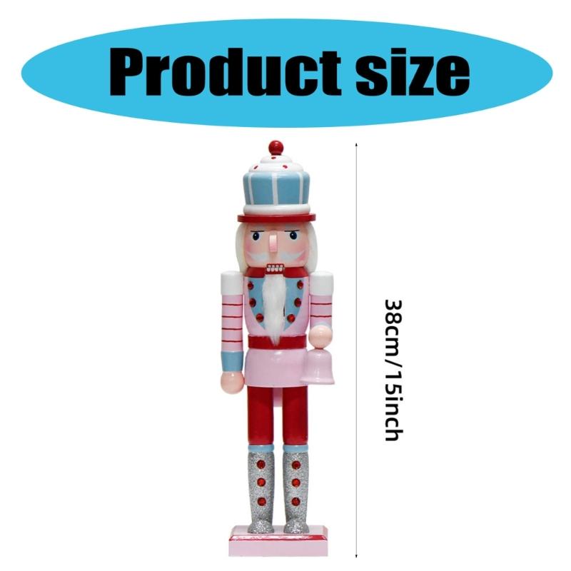 Festival 38CM/15inch Macaron Colored Drummers Dolls, Wood Table Decoration for Holiday Baking Enthusiasts