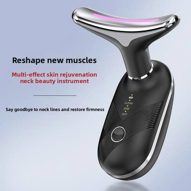 Double Chin Remover Massager with 3 Mode Vibration and Microcurrent Technology for Skin Care and Face Lifting
