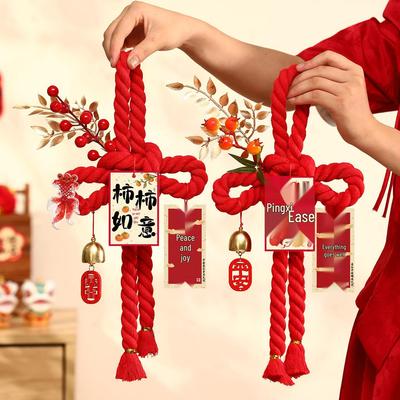 2026 Jahr des Pferdes Neujahrs-Hängeornament, Glücksknoten Türdekoration für Frühlingsfest-Atmosphäre