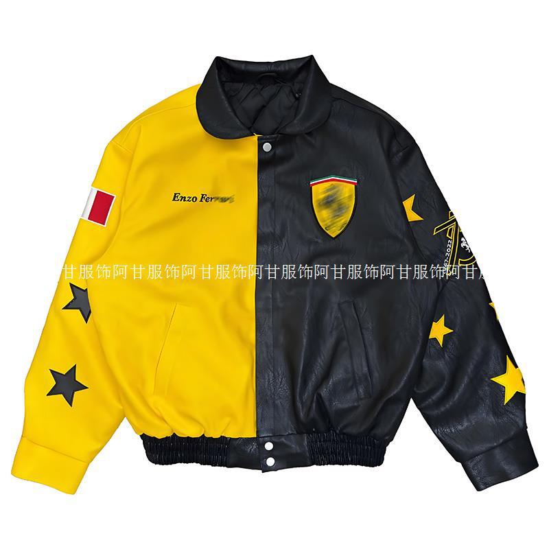 Racing Suit Jacket Motorcycle Cycling Suit Spring Men's and Women's Embroidered Retro Casual Jacket Trench Coat
