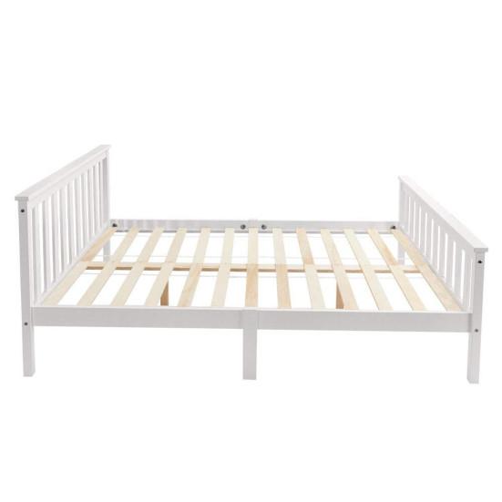Modern Simple White Wood Double Bed Frame with Support Adult Bedroom Furniture