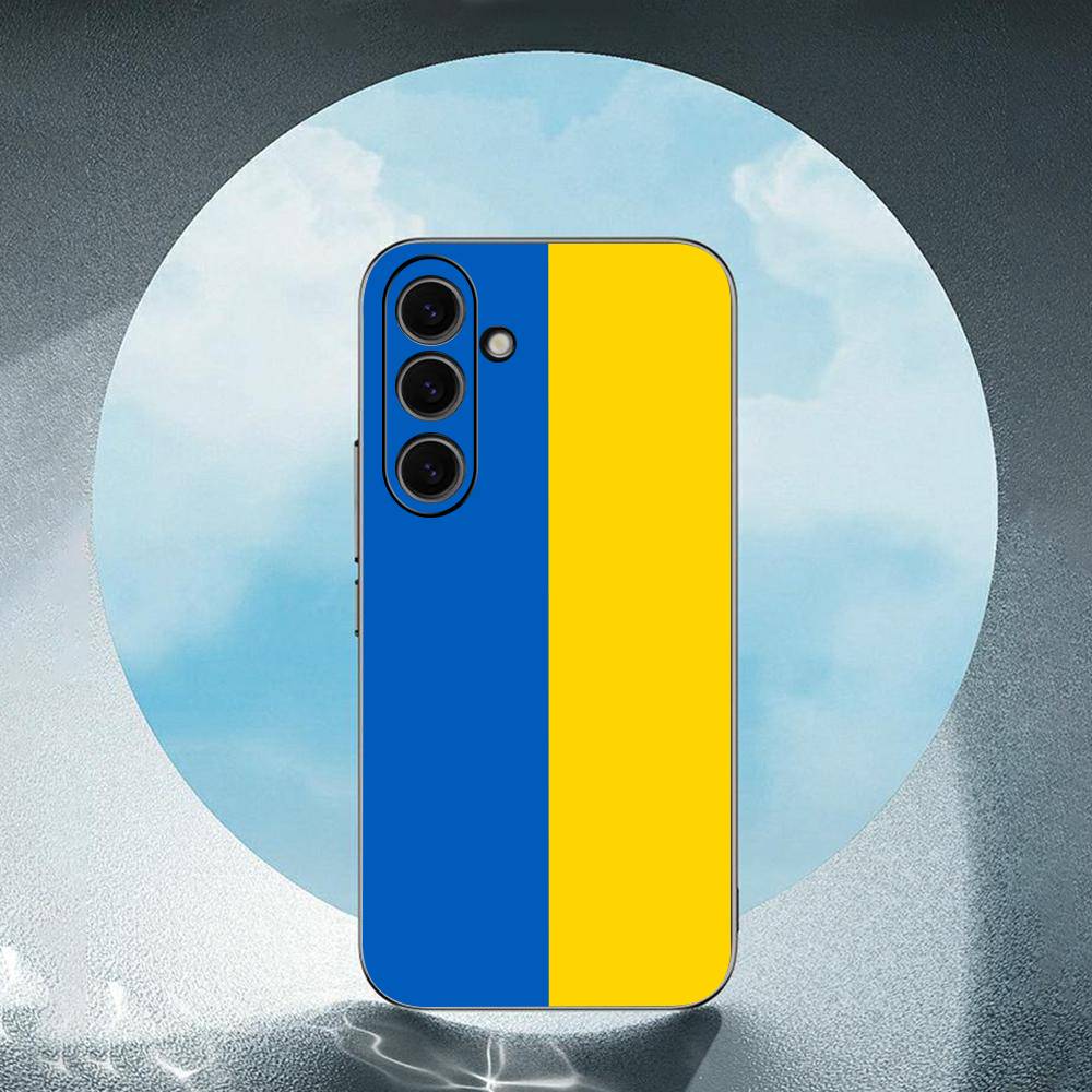 Ukraine Flag For Samsung Galaxy S25 S24 S23 Ultra S22 S21 Plus S20 Black Soft Silicone Protective Case