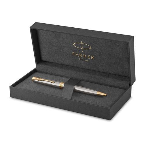 Parker Sonnet Stainless Steel Ballpoint Pen (Gold Trim)