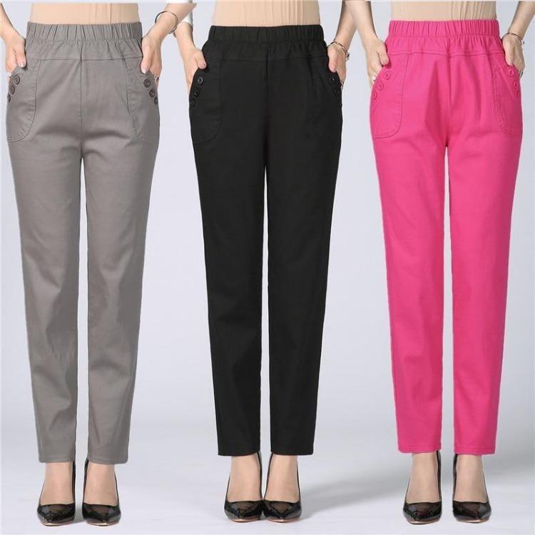 

Plus Size Linen Pants for Women High Waist Straight Leg Trousers Long Office Work Pants XL чёрный