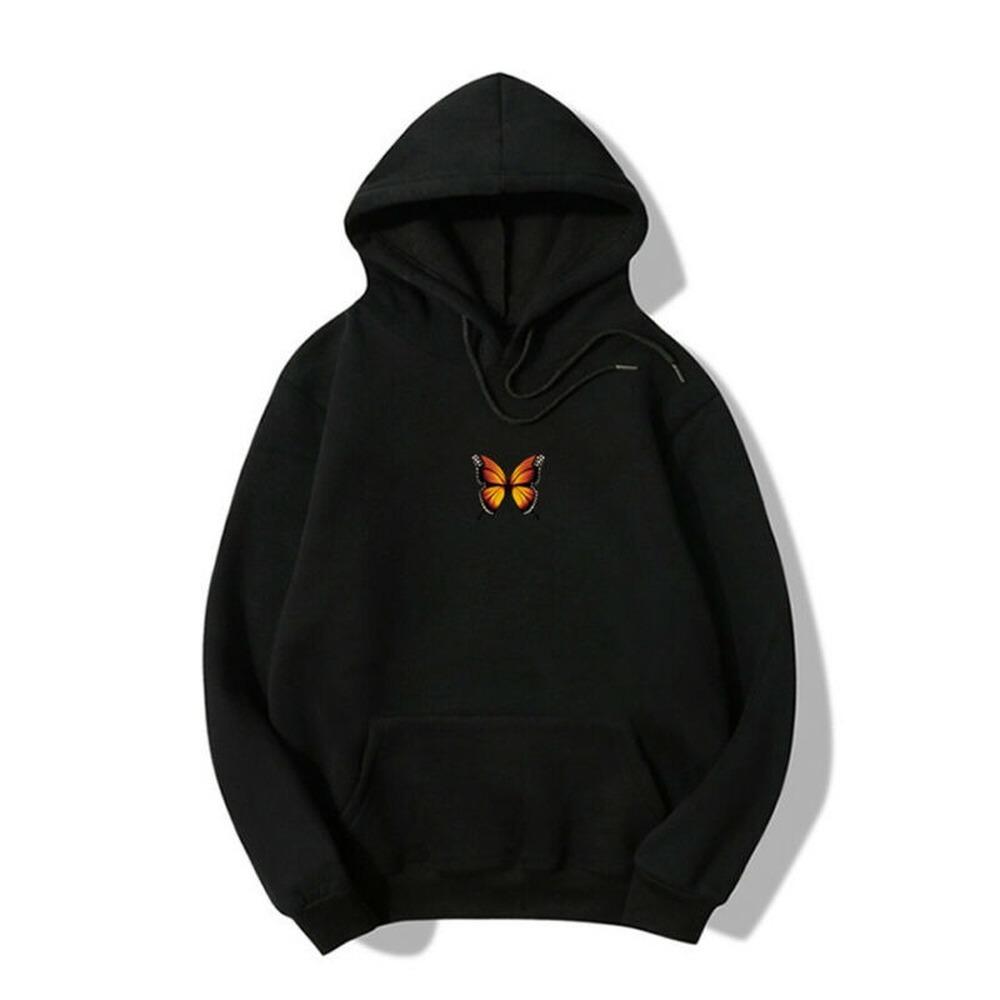 orange butterfly moletom com capuz