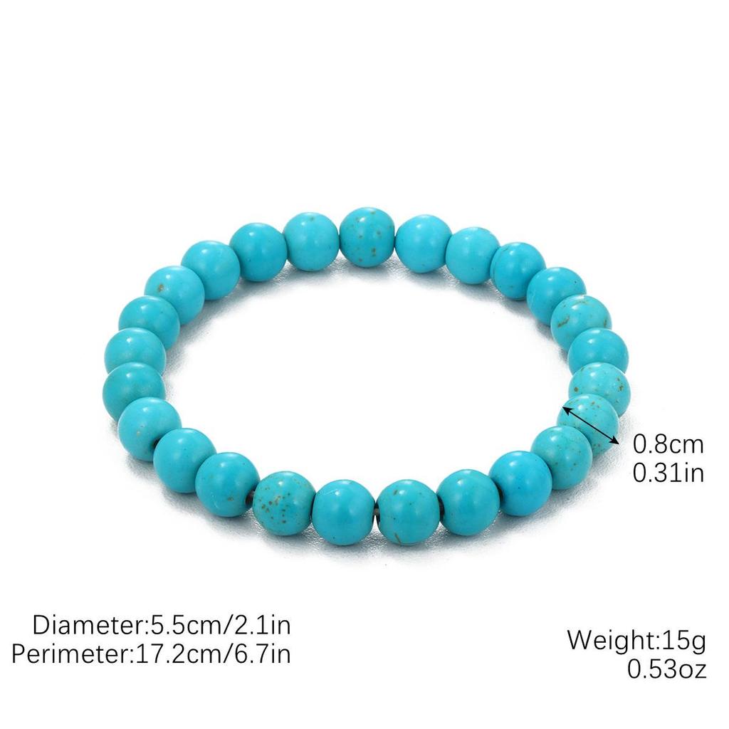 Vintage Turquoise and Natural Stone Bead Bracelet Set