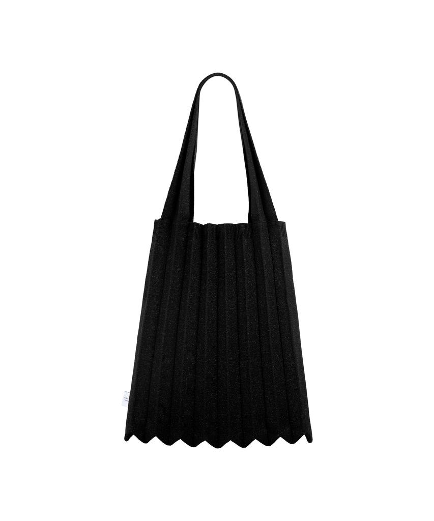 Pleatsmama New Shoulder Bag Glitter Black