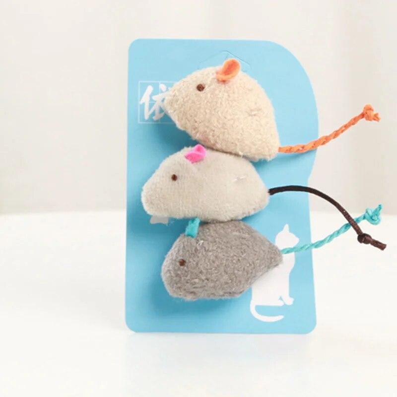 3pcs Pet Cat Toys Plush Simulation Mouse Toy Cat Scratch Bite Resistance Interactive Mouse Toy Playing Toy For Cat Kitten