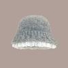 1PC Knitted Slimming Hat Oversized Fisherman Hat Fashionable Lace Elegant Trimmed Korean Bucket Warm 53-60cm