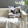 1pc Pillowcase, Sleeping Russian Blue Cat on a Soft Blanket Pillowcase, Soft And Smooth Texture Polyester Short Plush Fabric, Single-Sided Printed Pat