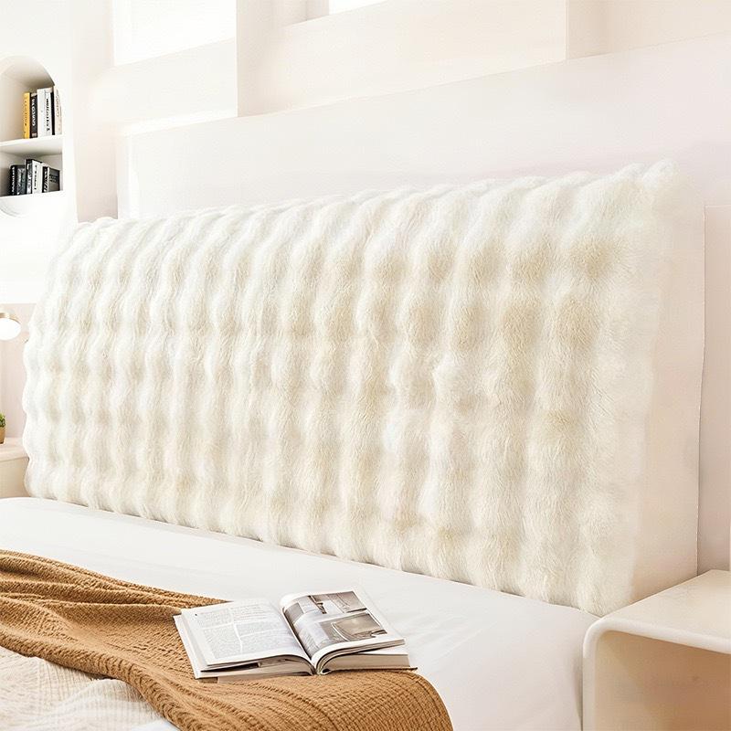 Elastic Upholstered Headboard Cover - Soft, Dustproof & Thickened Protector for Solid Wood Headboards