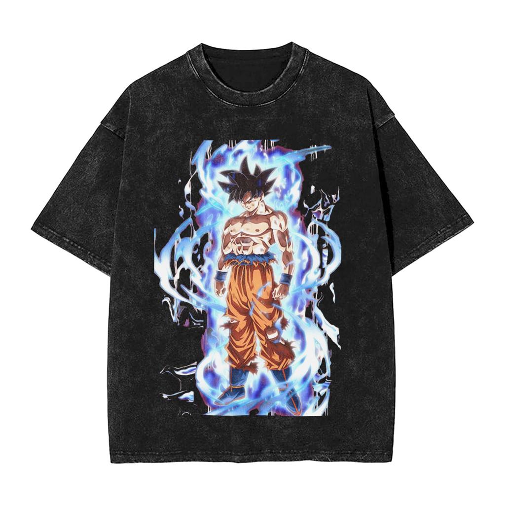 Goku X Vegeta Super Saiyan Washed T Shirts Streetwear Hip Hop Vintage TShirt Dragon Ball Z Tees Men 100 Cotton Oversize Summer