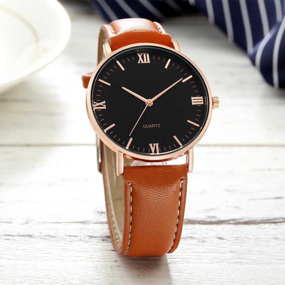 Men'S Roman Scale Ultra-Thin Quartz Belt Watch, Versatile Simple Casual Men'S Watch Student Watch