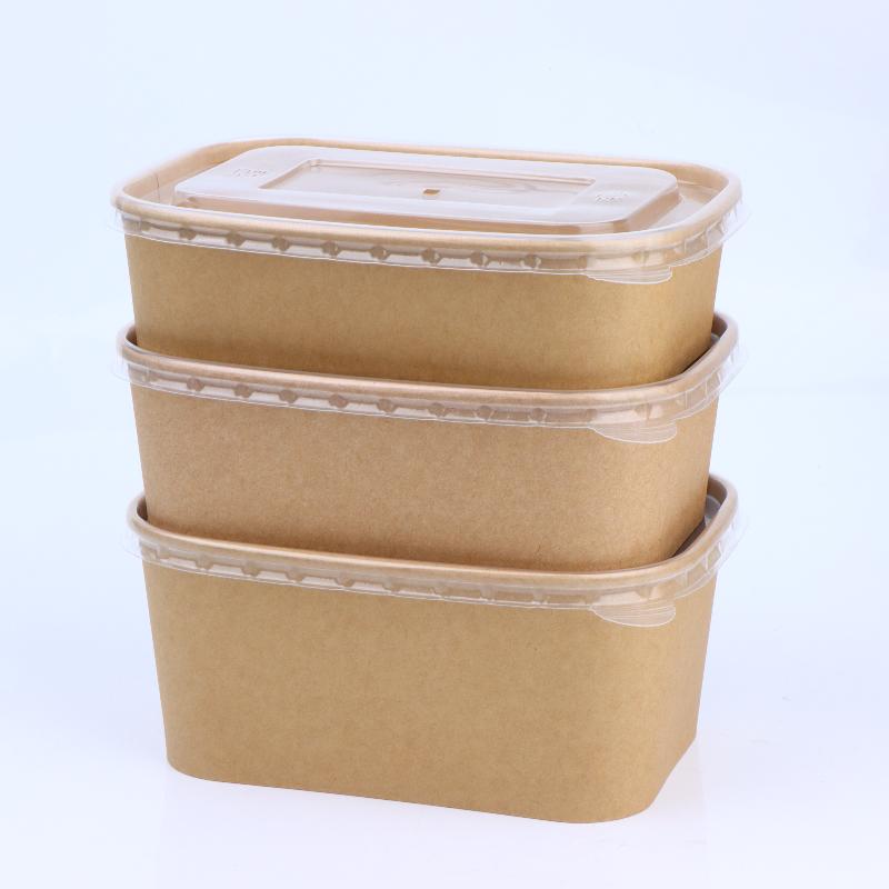Disposable Square Kraft Paper Lunch Boxes 10 PCS Grease Proof Food Packing Boxes for Fast Food Takeout Daily Use