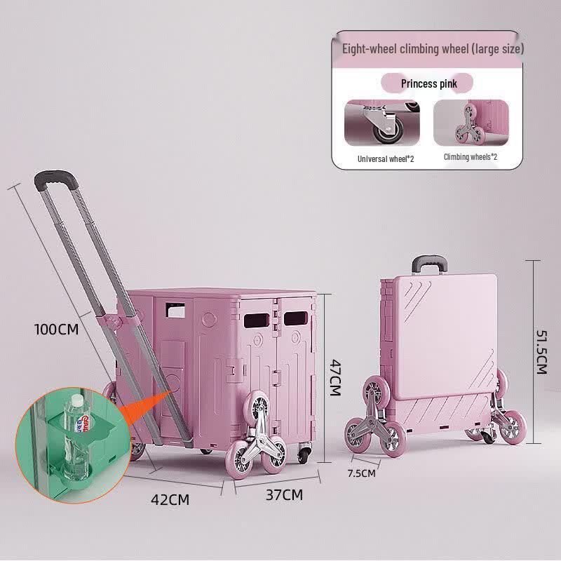 Portable 75L Folding Stair Climbing Shopping Trolley