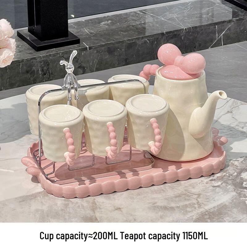 Cream Style Ceramic Drinking Cup and Tea Set