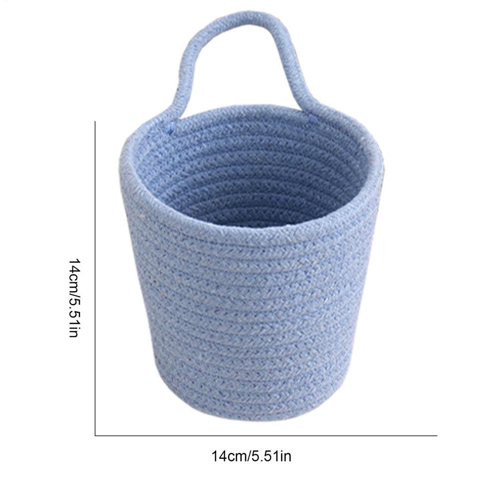 Wall-Mounted Woven Basket Hand-woven Organizer Container Wall Basket With Handle Toy Storage Vegetable Rope Bins For Kitchen