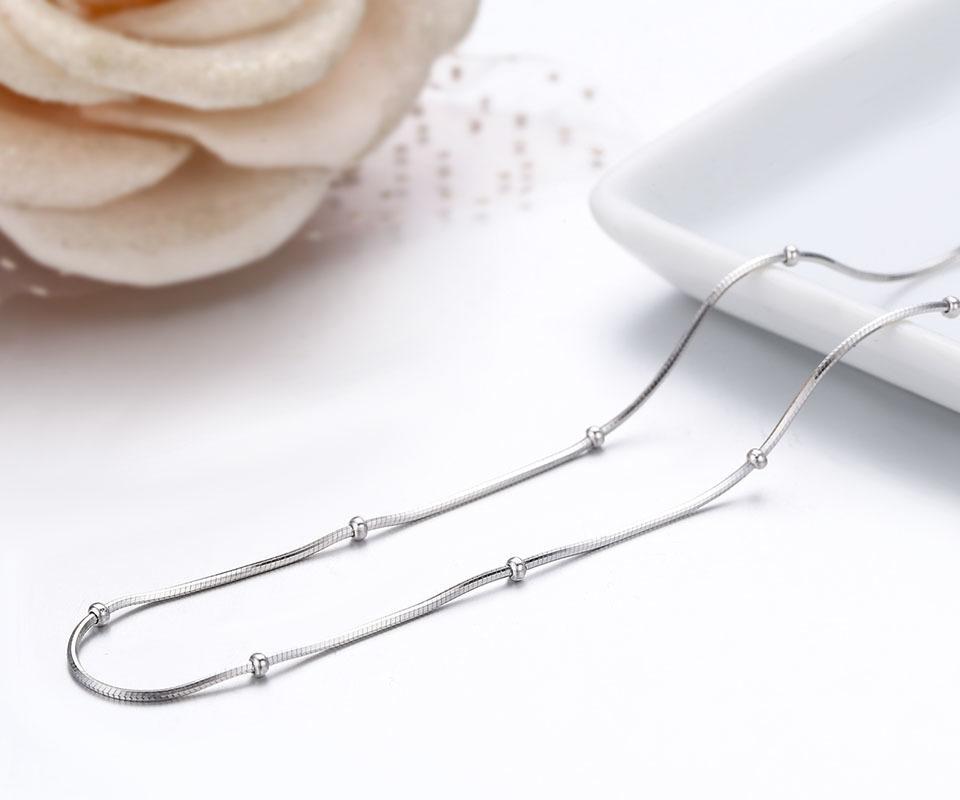 40-80Cm 0.75Mm 925 Sterling Silver Snake Beaded Chain Choker Necklaces For Women Body Jewelry Kolye Collares Collane Collier