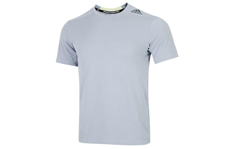 Adidas T Shirts Men s Light Blue Crew Neck Moderate Straight Fit HC4239 S