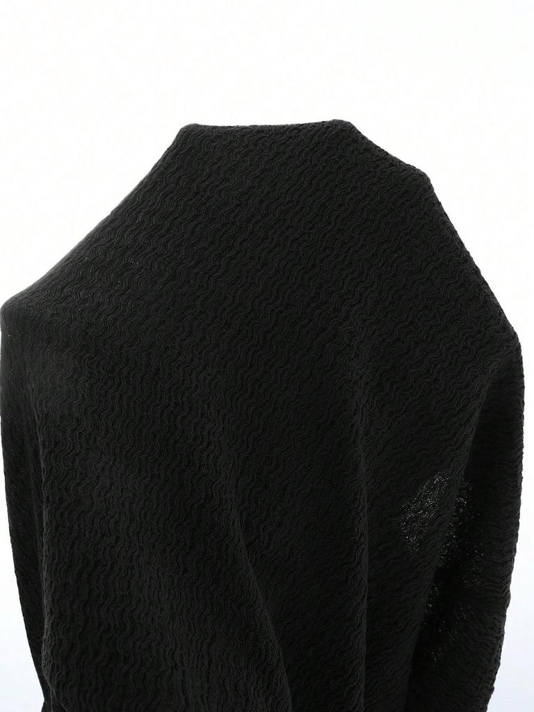 2026 Spring/Summer Knit Textured Slimming Dress with Metal Buckle