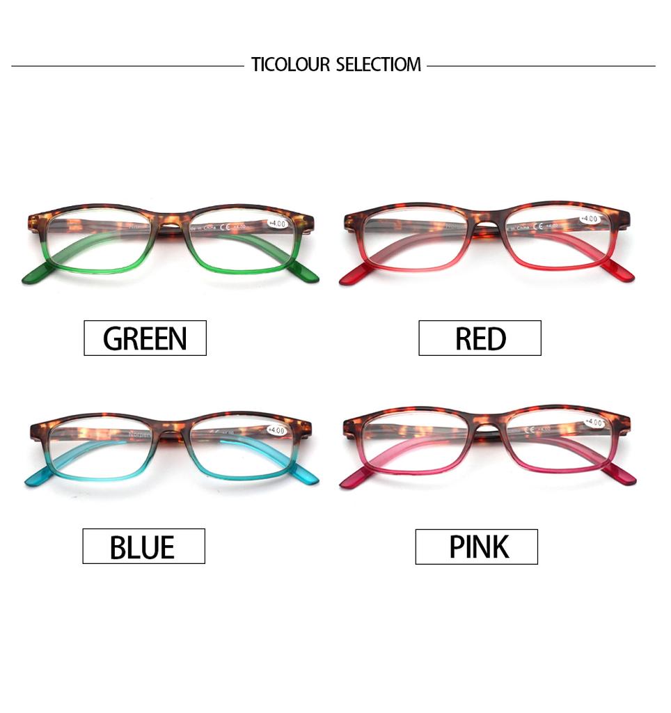 Turezing Reading Glasses Spring Hinges for Men Women Rectangular Frame HD Magnifier Eyewear