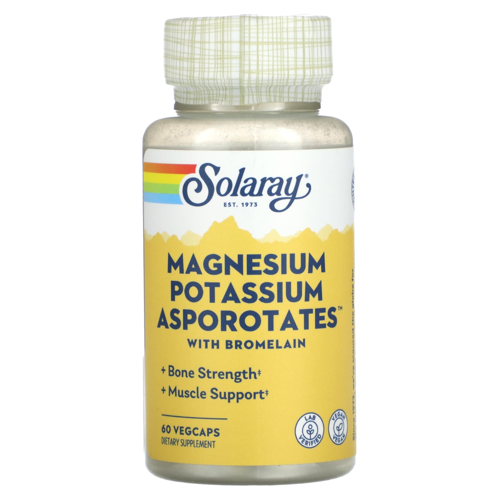 

Solaray, magnesium potassium asporotate, bromelain, 60 vegetable capsules