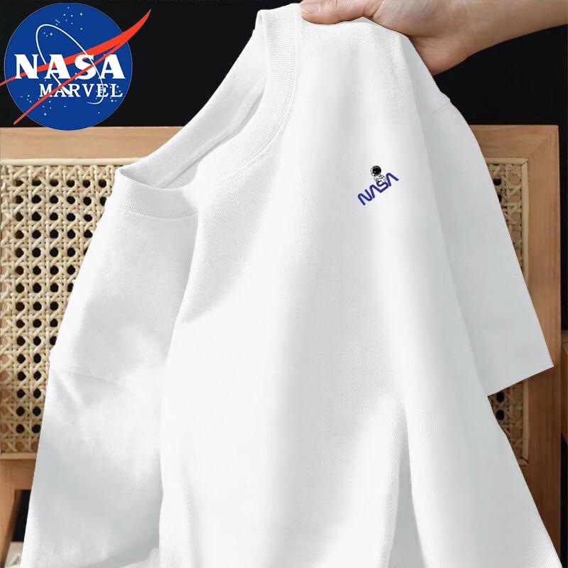 Мужская хлопковая футболка с коротким рукавом NASA MARVEL XL белый
