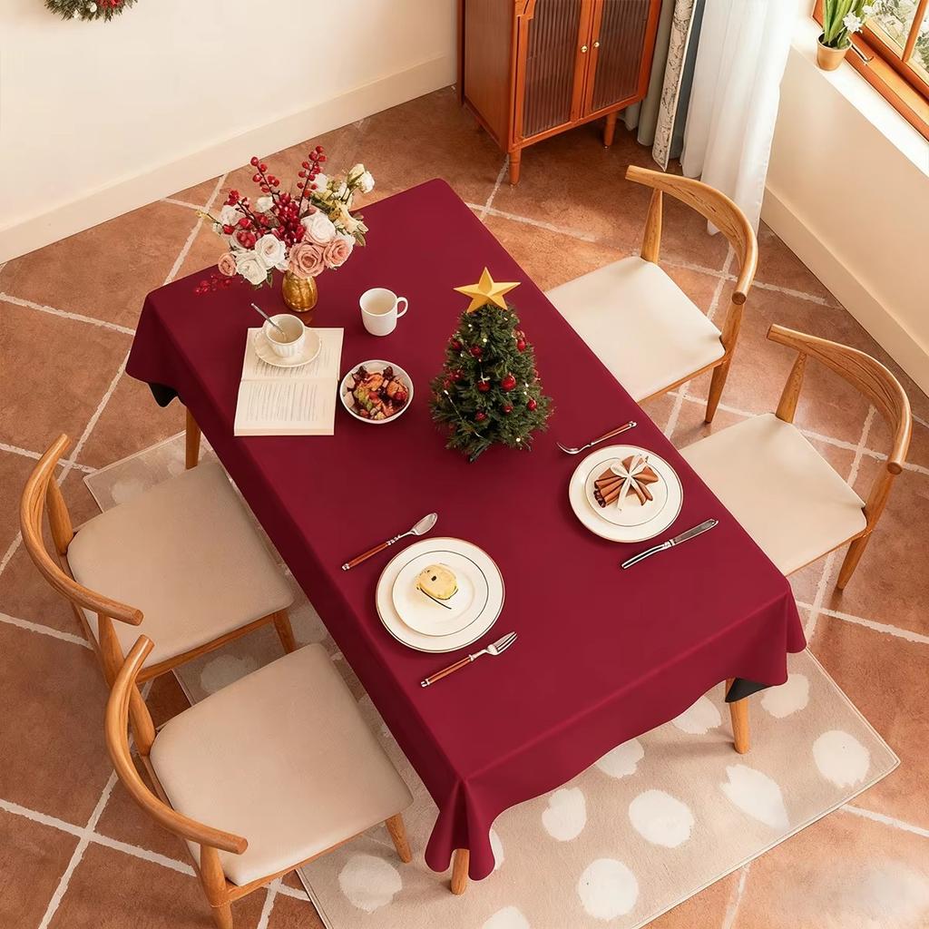 Anti oil and anti scald solid color waterproof tablecloth, suitable for Christmas dining tables, hotels, holiday weddings