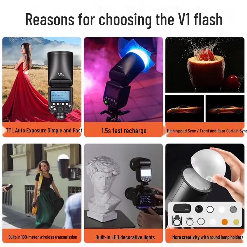 Godox V1 TTL Li-ion Round Head Camera Flash