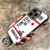 Travel Air Ticket Label Soft Phone Case For iPhone 15 16 17 Air 14 Pro Max 16E Plus 13 12 Mini Plating Anti-Fall Fundas