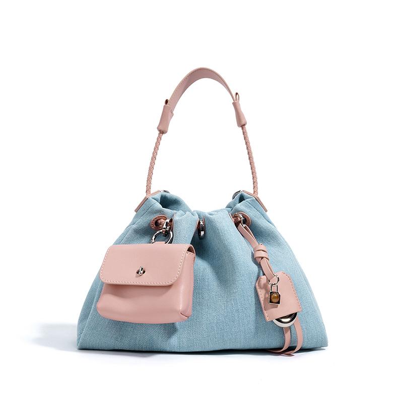 Designer Brand Fashion Women's Denim Handbag Minimalist Crossbody Messenger Lady Pouch Design Tote Shoulder Bag Spring Summer 2026 Collection