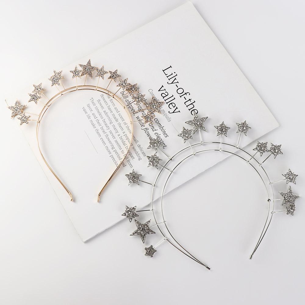 Princess Star Hair Hoop Metal Baroque Hairbands Temperament Halo Crown  Wedding