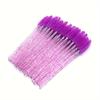50pcs/bag Makeup Brush Lash Swans Crystal Eyelash Applicator Disposable Diamond Handle Nylon Mascara Wands Brush Cosmetic Brushes, YGirlash