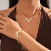Three-piece Diamond Chain V-shaped Adjustable Bracelet Necklace Item