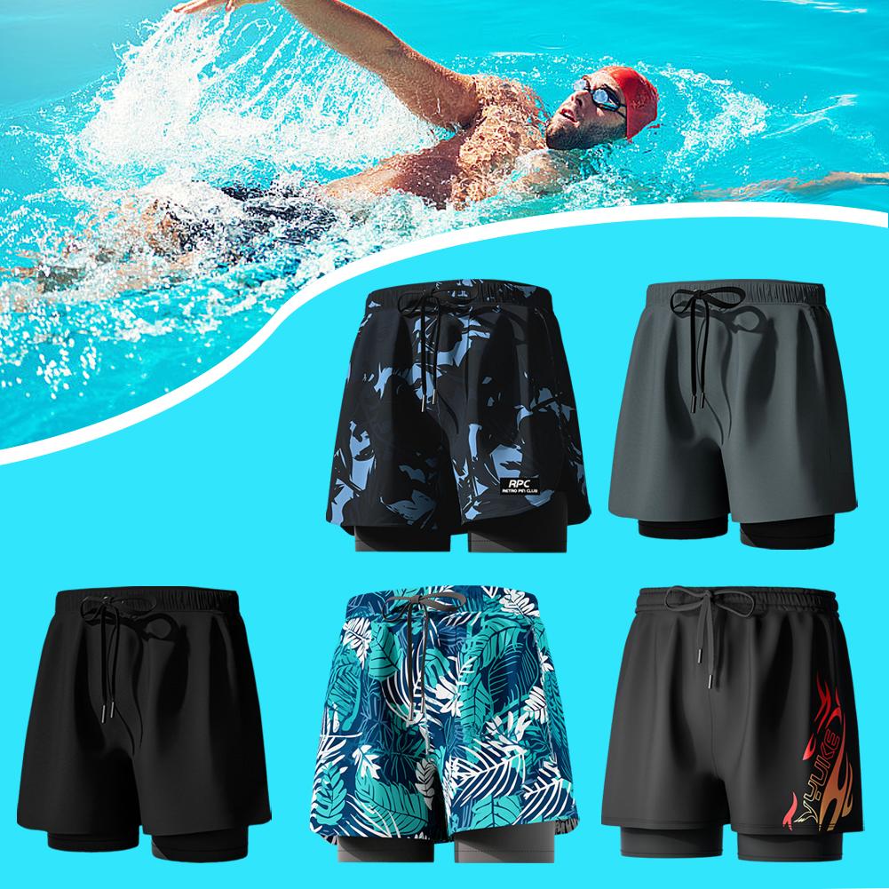 Nuova Attrezzatura Professionale da Spiaggia per Nuoto Adulti Costume da Bagno Boxer da Uomo Costume da Bagno a Cinque Sezioni Anti-imbarazzo