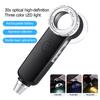 30x Handheld Magnifier 3-colors Lights Usb Charging Handheld Magnifying Glass 2-layers Optical Lens For Reading Jewelry Repair
