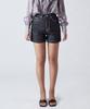 SALON DE SEOUL High-Waisted A-Line Denim Shorts W - Black