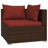 Vidaxl 2-Osobowa Sofa Ogrodowa Z Poduszkami, Polirattan, Brązowa