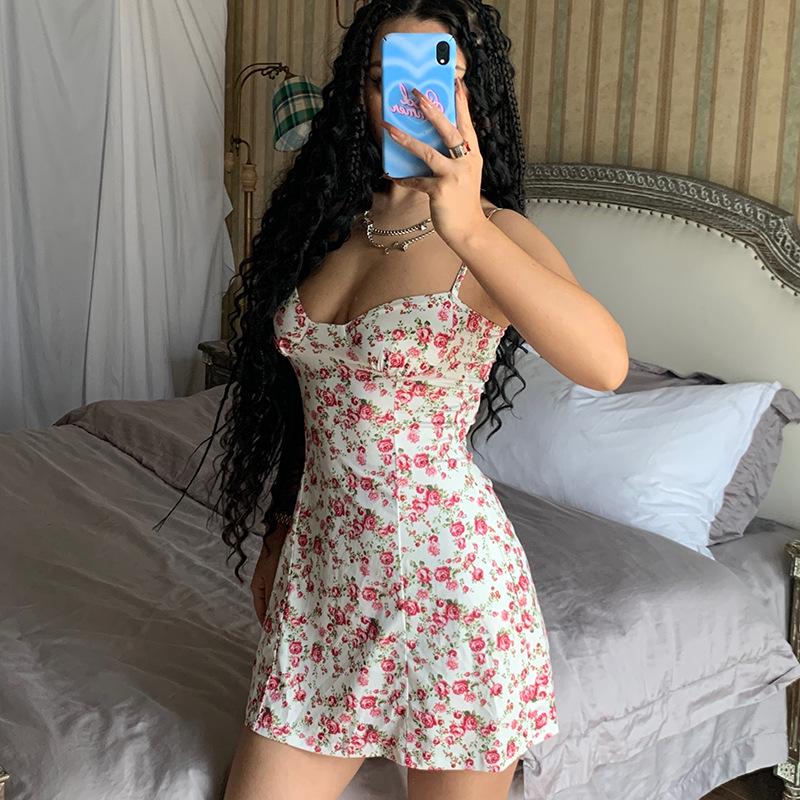 2026 Summer Floral Print Camisole Dress - Women's Fashion