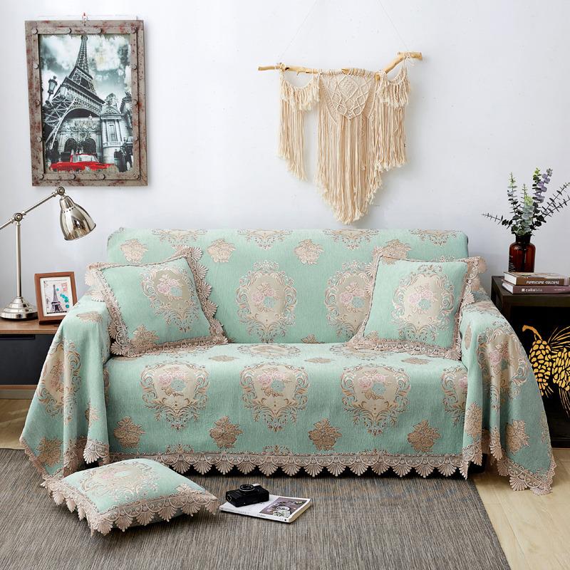AI WINSURE-Jacquard Chenille Sofa Towel Cover, Luxury Couch Slipcover, European, Non-Slip Sofa Towel, Throw Blanket, 2, 3 Seats