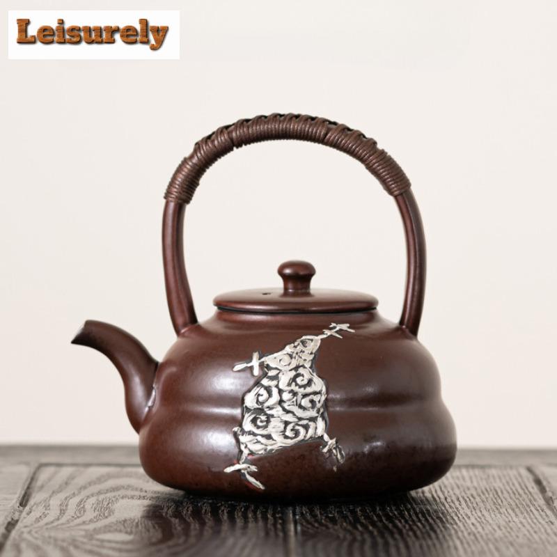 Ancient Persimmon Red Glazed Alcohol Stove For Tea Cooking Outdoor Camping Fire Roast Furnace Boiling Water Kettle Kungfu Teaset