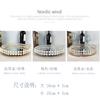 European Pearl-edged Glass Tray Ornaments Cosmetic Mirror Storage Tray Wedding Props Mirror Cake Rack Round Glass Plate