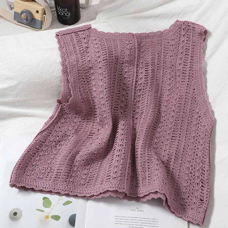 Colete Tricotado Feminino Oversize Camiseta Regata Sem Mangas Tops Soltos Colete Suéter Espessado Casual Gola Redonda Colete