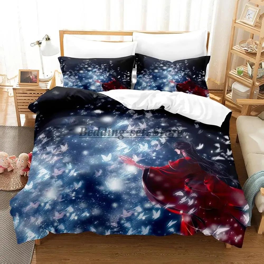 New Heaven Official'S Blessing Bedding Set Single Twin Full Queen King Size Bed Set Aldult Kid Bedroom Duvetcover Sets Anime