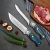 With Cover Kitchen Knives Cook Meat Cleaver Vegetables Slice Fruit Chef Knife Wood Handle Hand Forge Blade Butcher Boning Knife